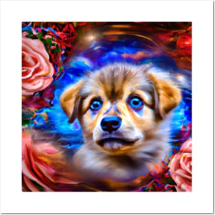 Blue-eyed Cute Puppy Posters and Art